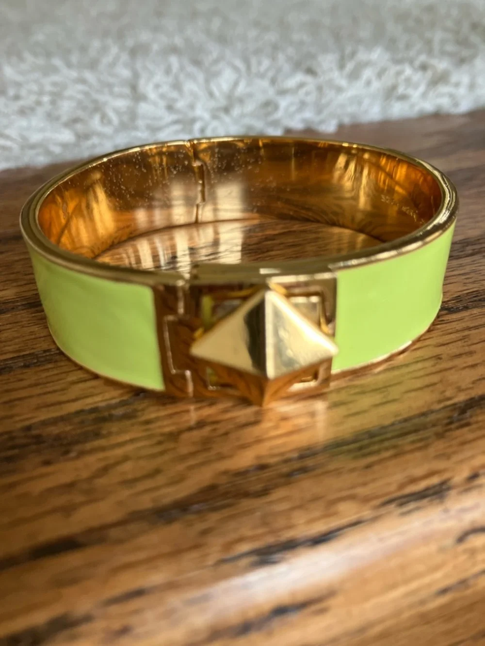 Kate Spade Gold-Tone Lime Enamel Pyramid Accent Bracelet - Picture 4 of 7